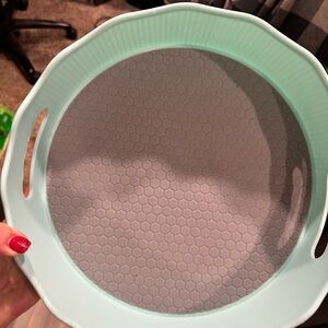 Aqua and Gray lazy Susan